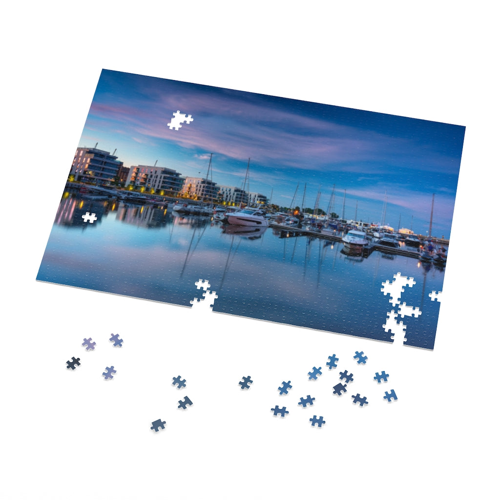 Yacht Marina Gydnia Poland Jigsaw Puzzle Puzzle Printify 29.25" × 19.75" (1000 pcs)  