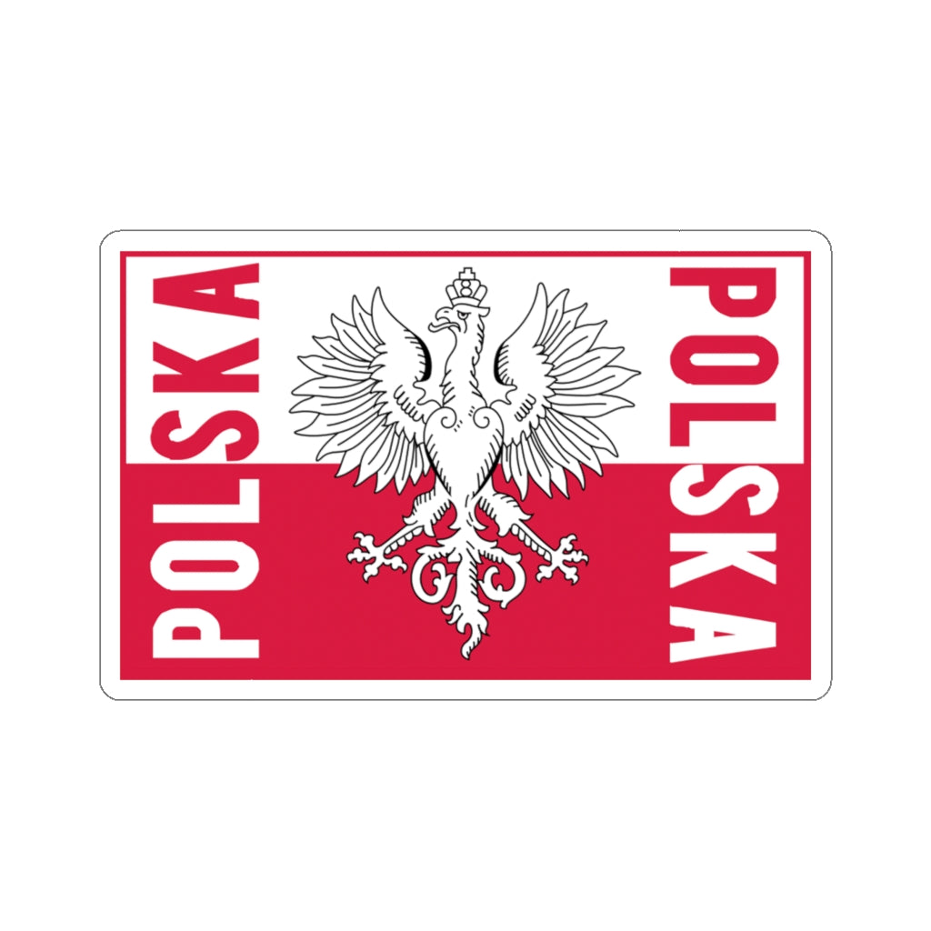 Polska Flag Rectangle Die-Cut Sticker Paper products Printify 4x4" White 