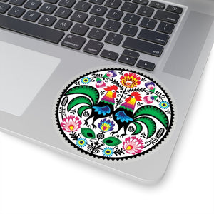 Polish Folk Art Circle Sticker - 4x4" / Transparent - Polish Shirt Store