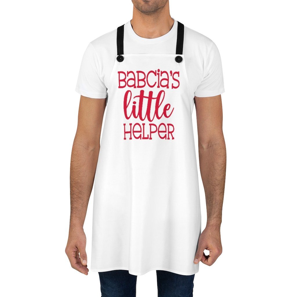 Babcia's Little Helper Poly Twill Apron Accessories Printify   