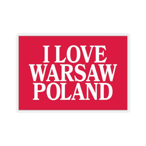 I Love Warsaw Poland Die-Cut Sticker - 3x3" / Transparent - Polish Shirt Store