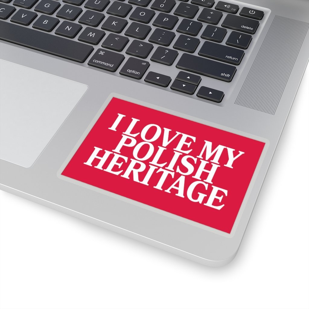 I Love My Polish Heritage Sticker Paper products Printify   