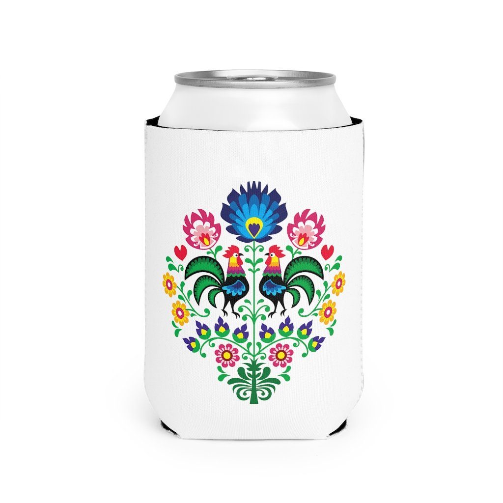 Polish Folk Art Can Cooler Sleeve Accessories Printify White One size 