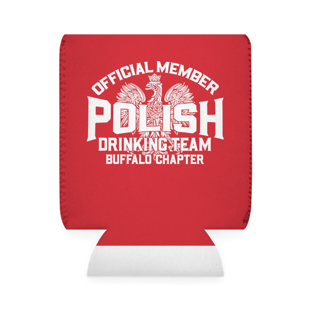 Polish Drinking Team Buffalo Chapter Can Cooler Sleeve Accessories Printify White One size 