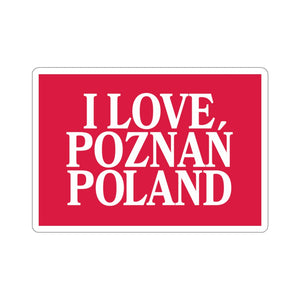 I Love Poznan Poland Sticker - 2x2" / White - Polish Shirt Store