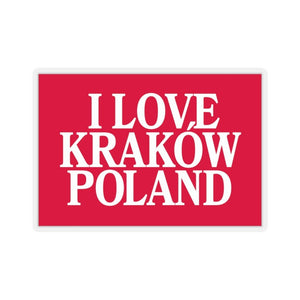 I Love Krakow Poland Sticker - 2x2" / Transparent - Polish Shirt Store