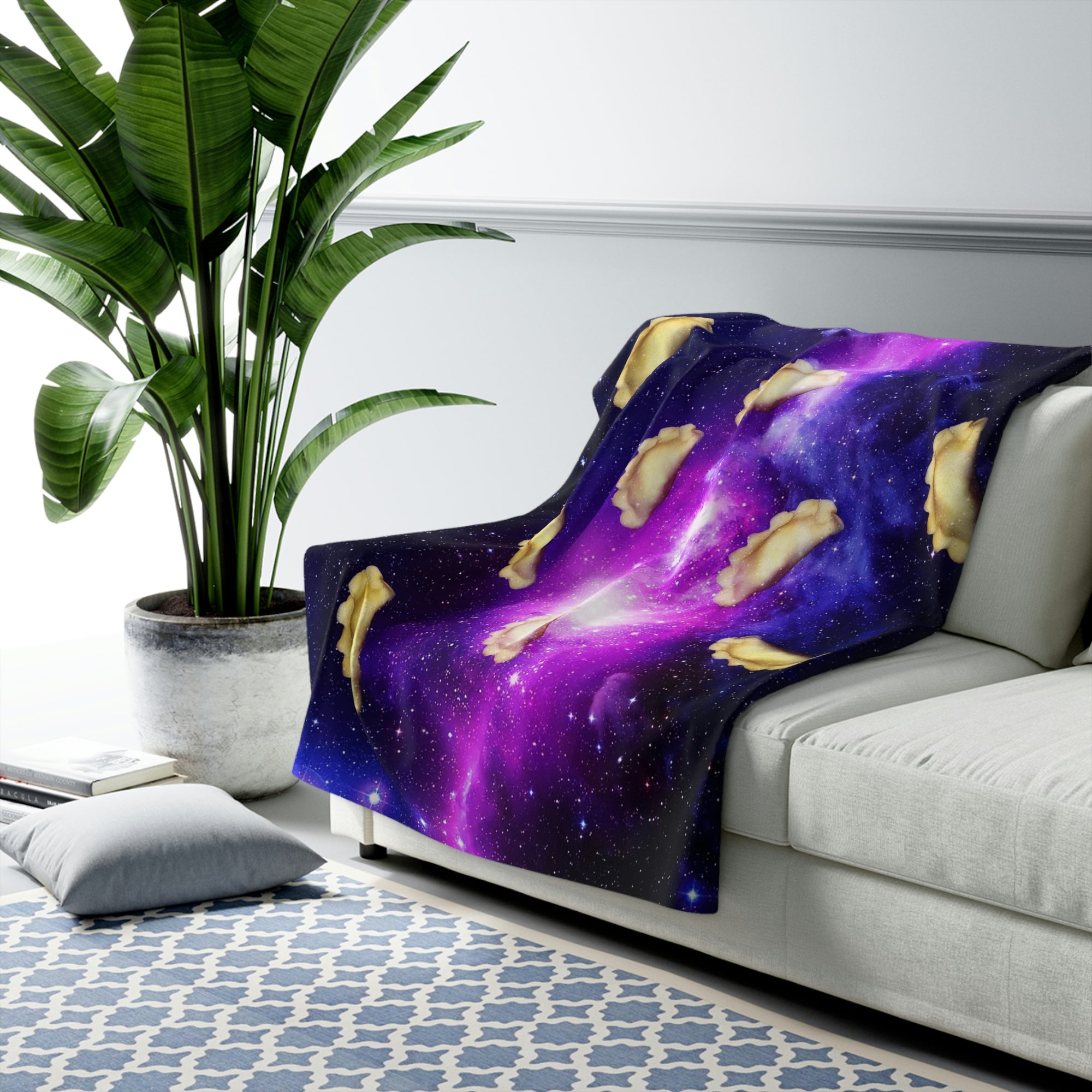 Pierogi In Space Sherpa Fleece Blanket Home Decor Printify   
