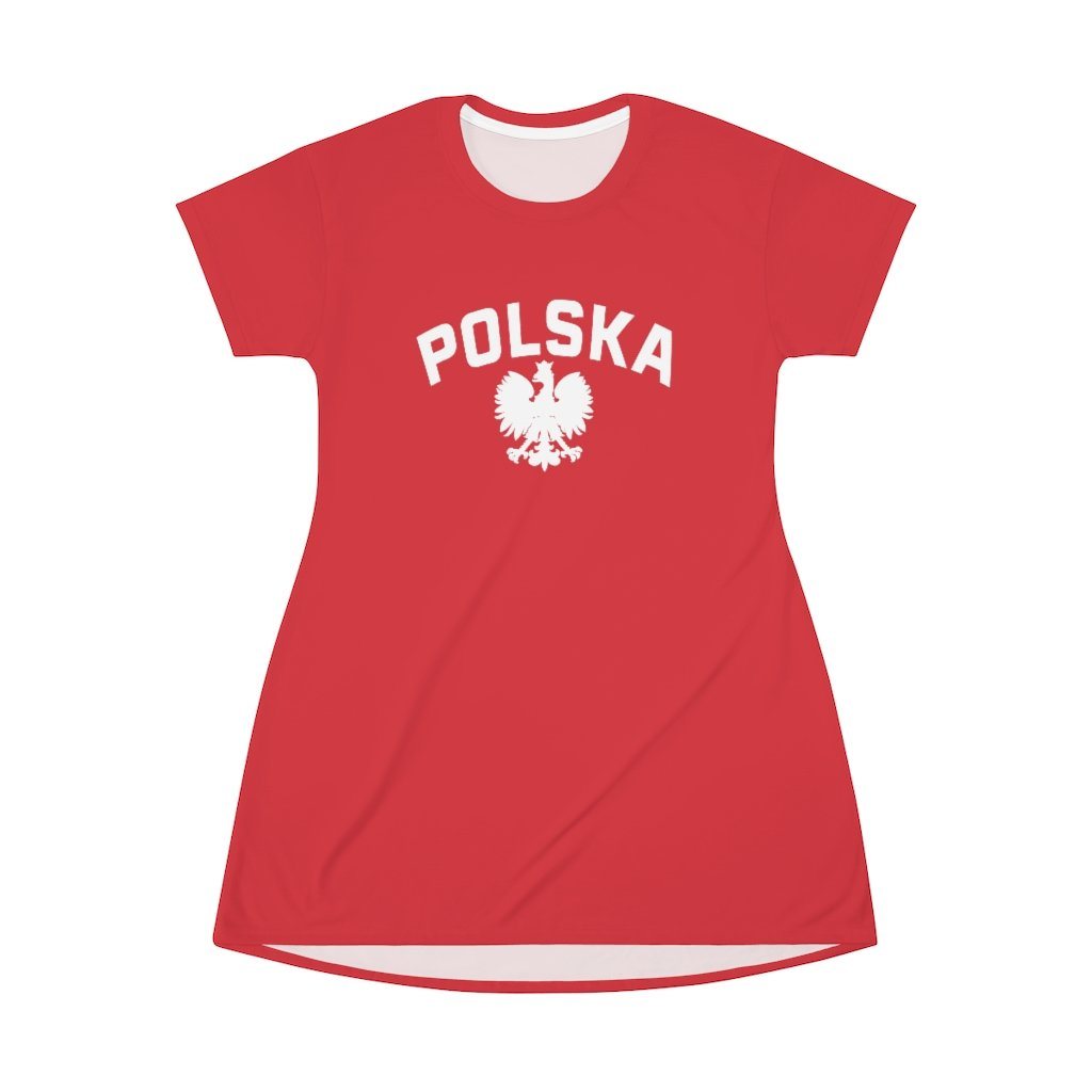 Polska Polish Eagle All Over Print T-Shirt Dress All Over Prints Printify   