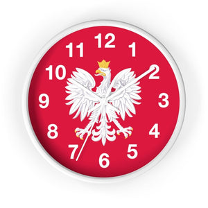 Polish Eagle Wall Clock - 10 in / White / White - Polish Shirt Store