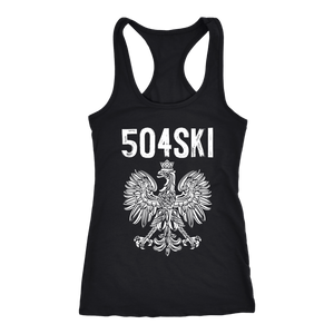 504SKI Louisiana Polish Pride - Next Level Racerback Tank / Black / XS - Polish Shirt Store