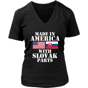 Made In America With Slovak Parts T-Shirt -  - Polish Shirt Store