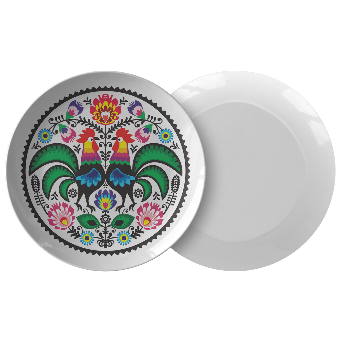 Polish Wycinanki Rooster Design Dinner Plate Dinnerware teelaunch   