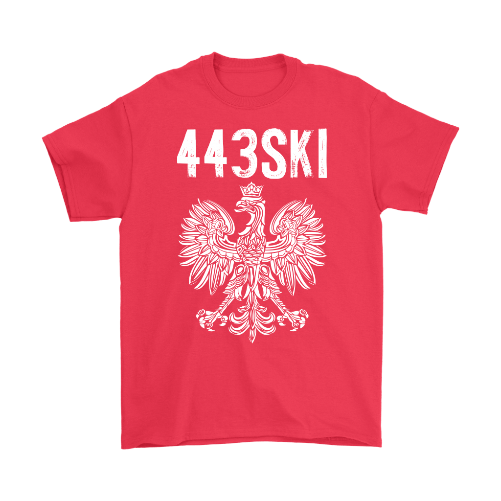 Maryland Area Code 443 Polish Pride T-shirt teelaunch Gildan Mens T-Shirt Red S