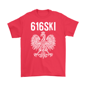 616SKI Grand Rapids Michigan Polish Pride - Gildan Mens T-Shirt / Red / S - Polish Shirt Store
