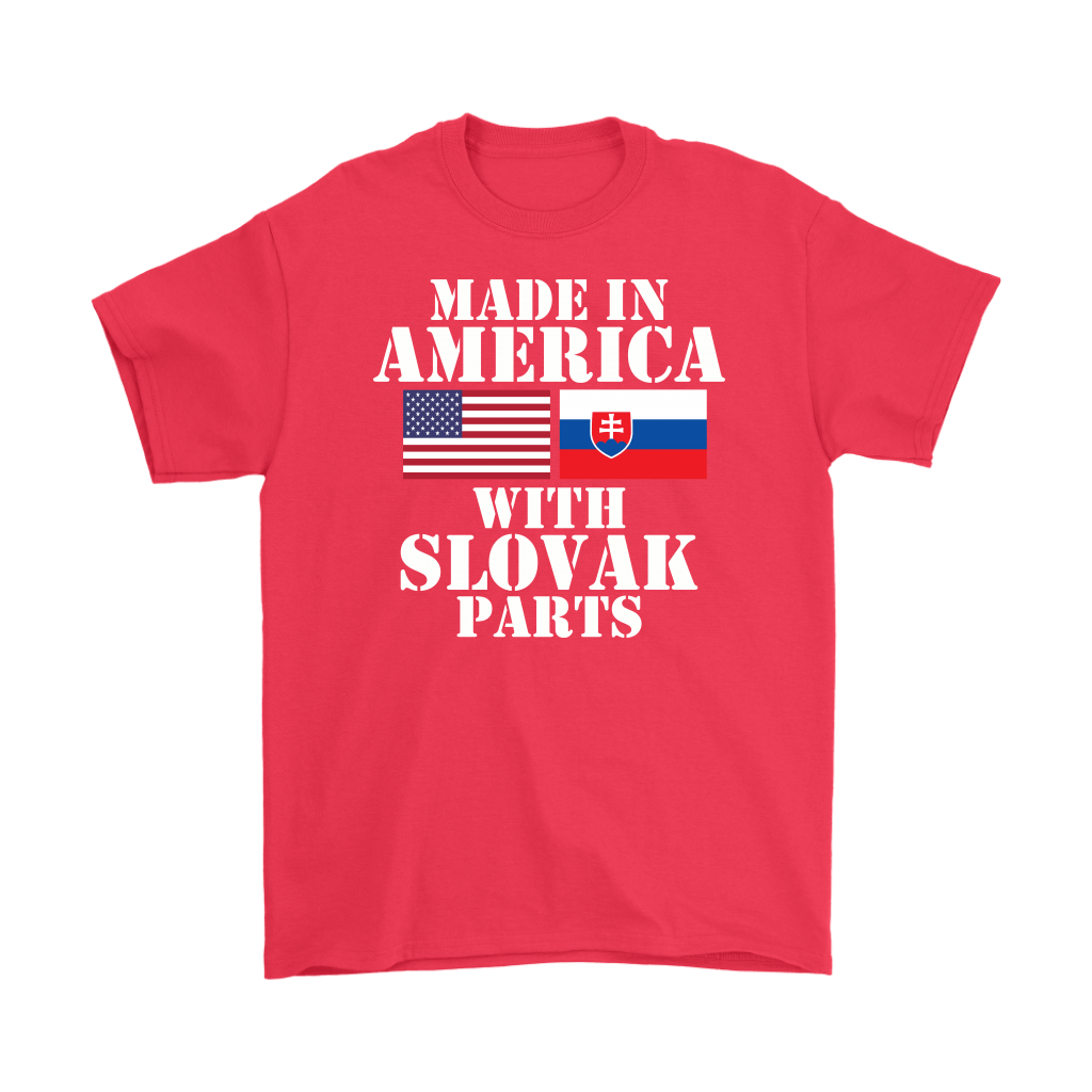 Made In America With Slovak Parts T-Shirt T-shirt teelaunch Gildan Mens T-Shirt Red S