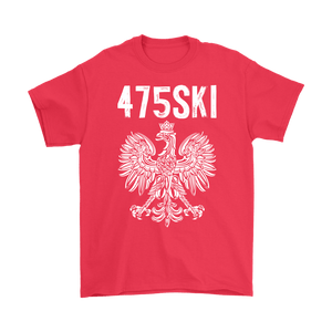 Bridgeport Connecticut - 475 Area Code - Polish Pride - Gildan Mens T-Shirt / Red / S - Polish Shirt Store