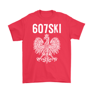 Binghamton NY - 607 Area Code - Polish Pride - Gildan Mens T-Shirt / Red / S - Polish Shirt Store