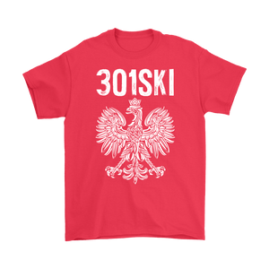 Maryland Area Code 301 Polish Pride - Gildan Mens T-Shirt / Red / S - Polish Shirt Store