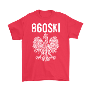 Hartford Connecticut - 860 Area Code - Polish Pride - Gildan Mens T-Shirt / Red / S - Polish Shirt Store