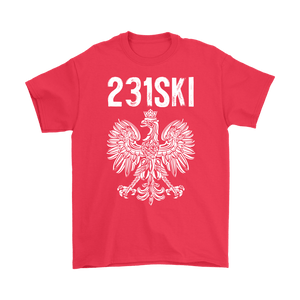 Michigan Polish Pride - 231 Area Code - Gildan Mens T-Shirt / Red / S - Polish Shirt Store