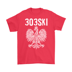303SKI Denver Colorado Polish Pride - Gildan Mens T-Shirt / Red / S - Polish Shirt Store