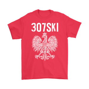 Wyoming - 307 Area Code - Polish Pride - Gildan Mens T-Shirt / Red / S - Polish Shirt Store