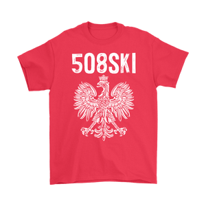 Worcester Massachusetts Area Code 508 Polish Pride - Gildan Mens T-Shirt / Red / S - Polish Shirt Store
