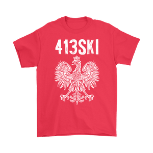 Springfield Massachusetts Area Code 413 - Gildan Mens T-Shirt / Red / S - Polish Shirt Store