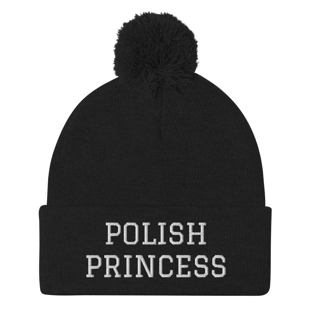 Polish Princess Pom-Pom Beanie  Polish Shirt Store Black  