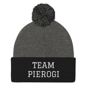 Team Pierogi Pom-Pom Beanie - Dark Heather Grey/ Black - Polish Shirt Store