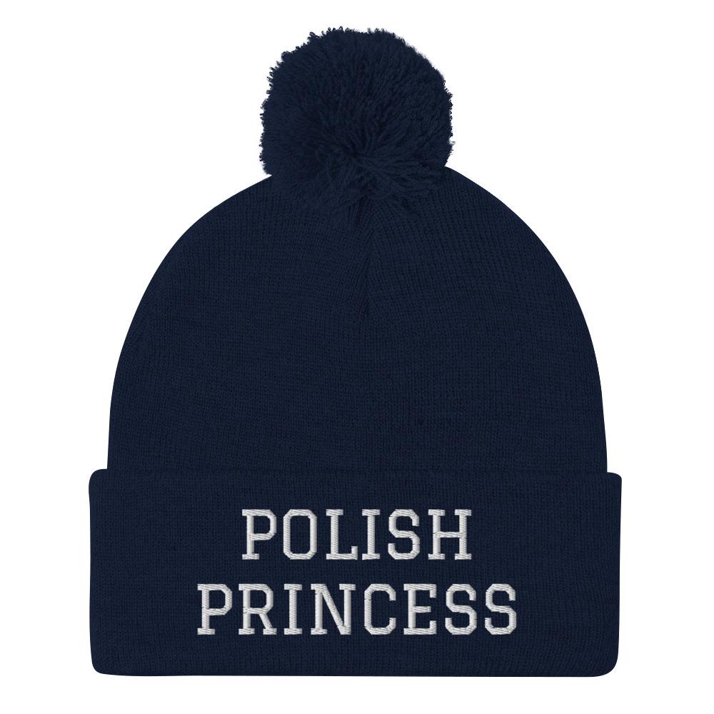 Polish Princess Pom-Pom Beanie  Polish Shirt Store Navy  