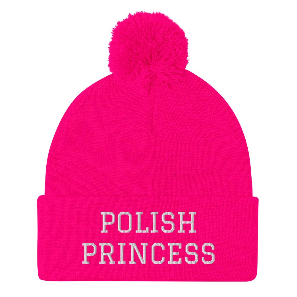Polish Princess Pom-Pom Beanie  Polish Shirt Store Neon Pink  