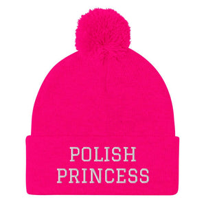 Polish Princess Pom-Pom Beanie - Neon Pink - Polish Shirt Store