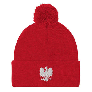 Polish Eagle Winter Pom-Pom Beanie - Red - Polish Shirt Store