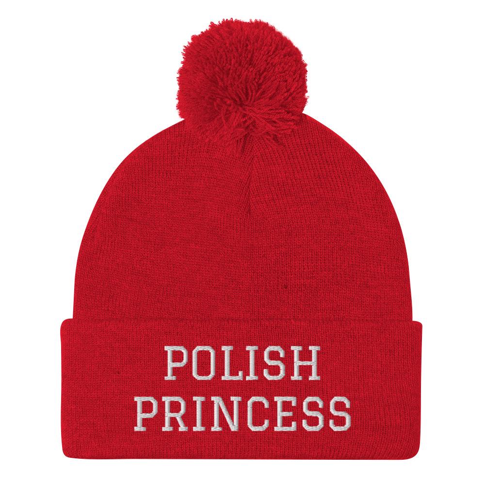 Polish Princess Pom-Pom Beanie  Polish Shirt Store Red  