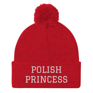 Polish Princess Pom-Pom Beanie - Red - Polish Shirt Store