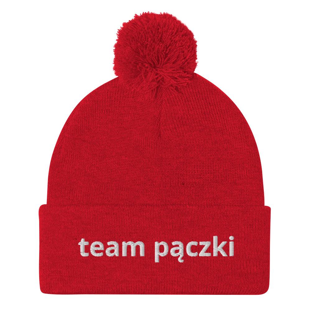 Team Pączki Pom-Pom Beanie  Polish Shirt Store Red  