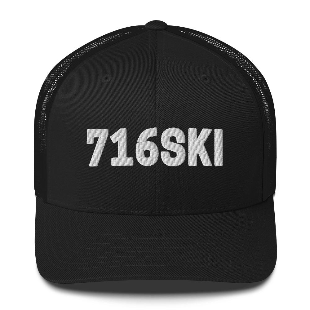 716SKI Buffalo NY Trucker Cap  Polish Shirt Store Black  