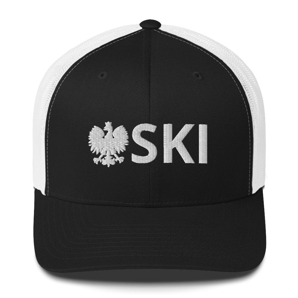 SKI Polish Surname Trucker Cap  Polish Shirt Store Black/ White  