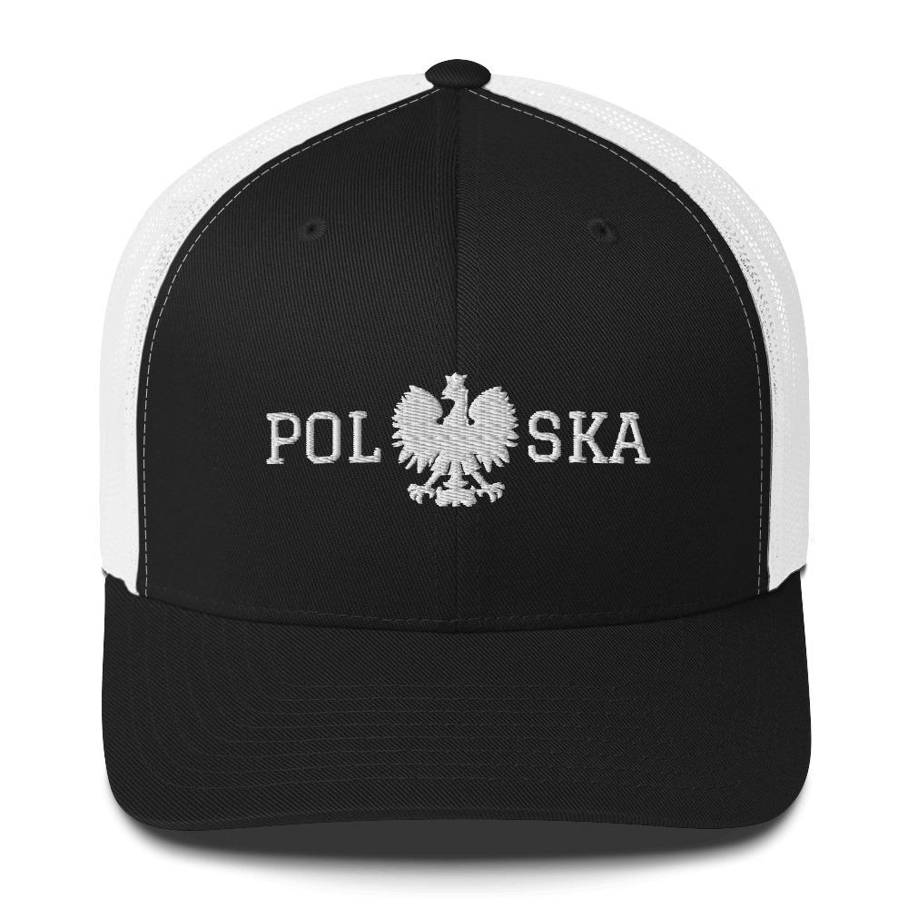 Polska Polish Eagle Trucker Cap  Polish Shirt Store Black/ White  