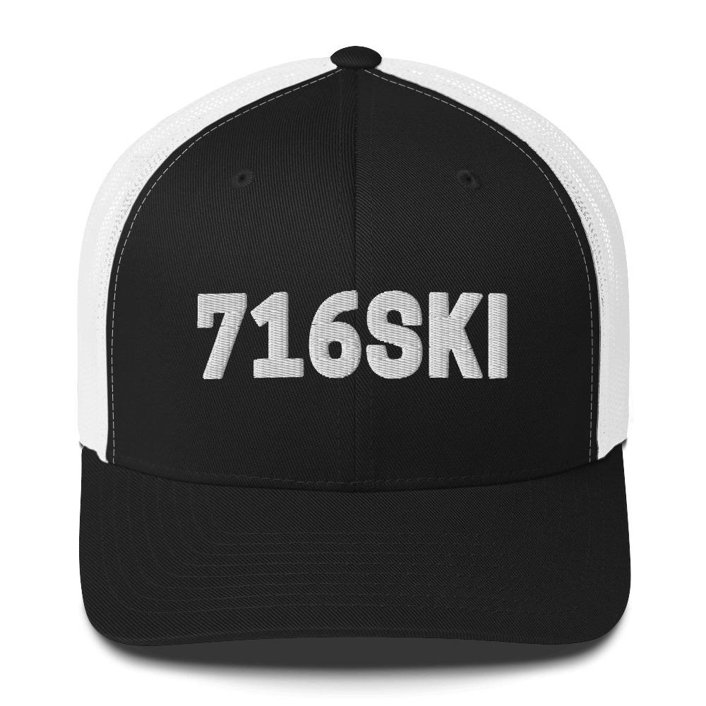 716SKI Buffalo NY Trucker Cap  Polish Shirt Store Black/ White  