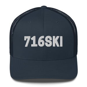 716SKI Buffalo NY Trucker Cap - Navy - Polish Shirt Store