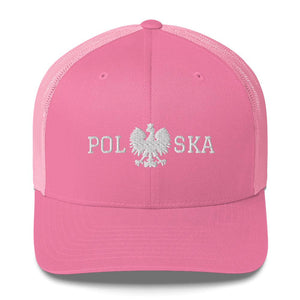 Polska Polish Eagle Trucker Cap - Pink - Polish Shirt Store