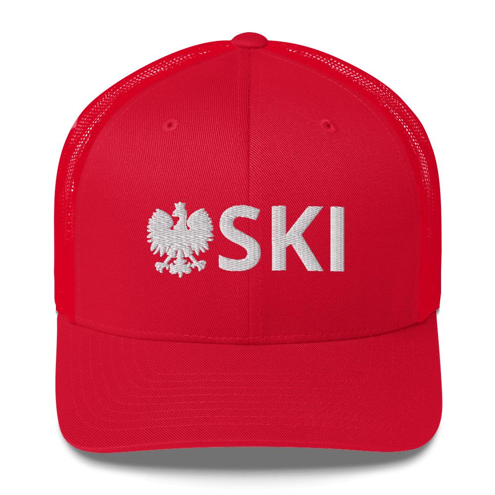 SKI Polish Surname Trucker Cap  Polish Shirt Store Red  