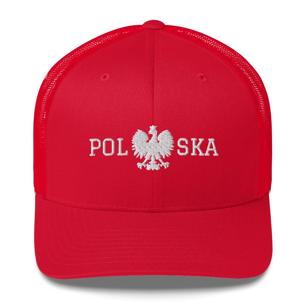 Polska Polish Eagle Trucker Cap  Polish Shirt Store Red  