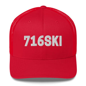 716SKI Buffalo NY Trucker Cap - Red - Polish Shirt Store