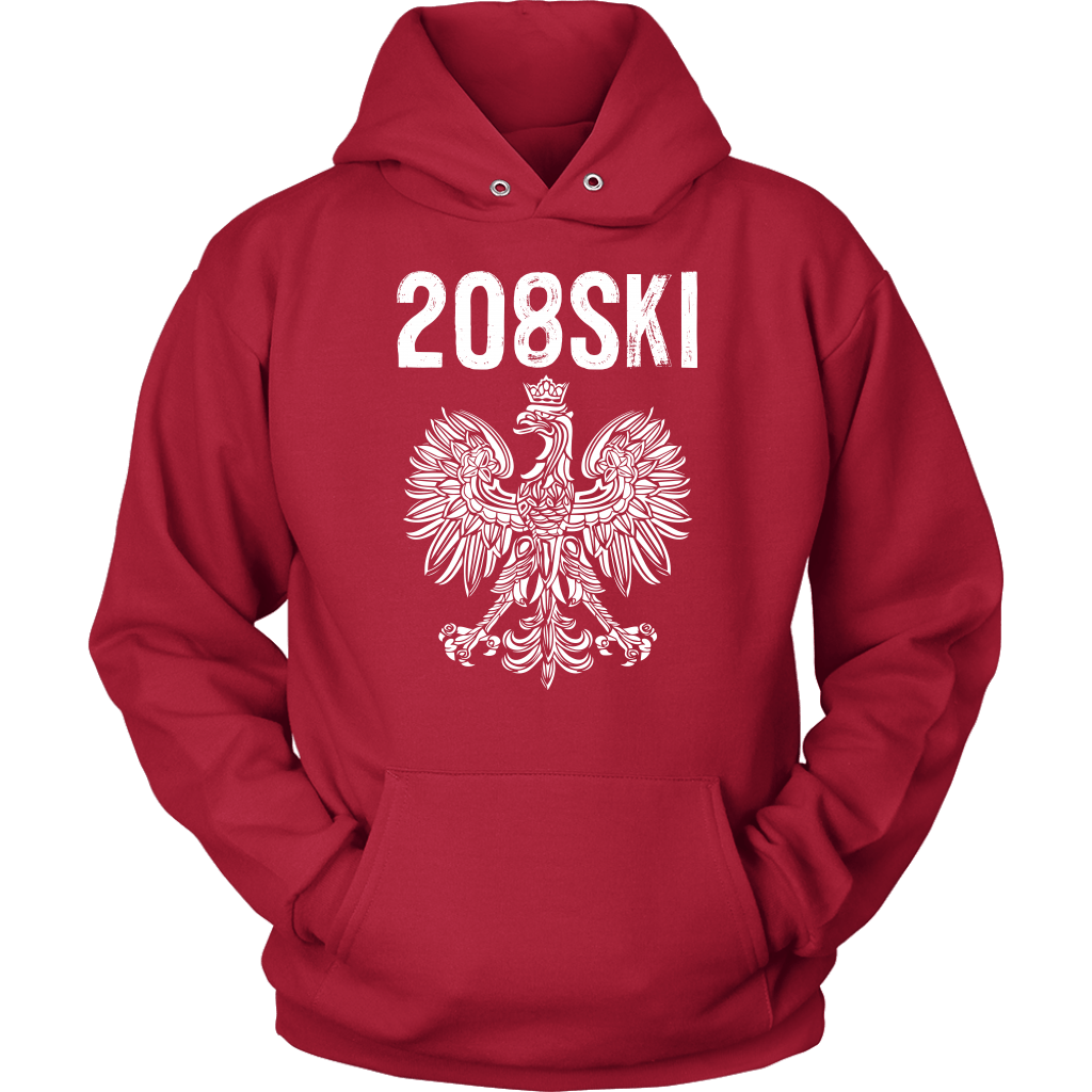 Idaho Polish American Pride - 208 Area Code T-shirt teelaunch Unisex Hoodie Red S