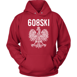 608SKI Wisconsin Polish Pride - Unisex Hoodie / Red / S - Polish Shirt Store