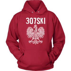 Wyoming - 307 Area Code - Polish Pride - Unisex Hoodie / Red / S - Polish Shirt Store
