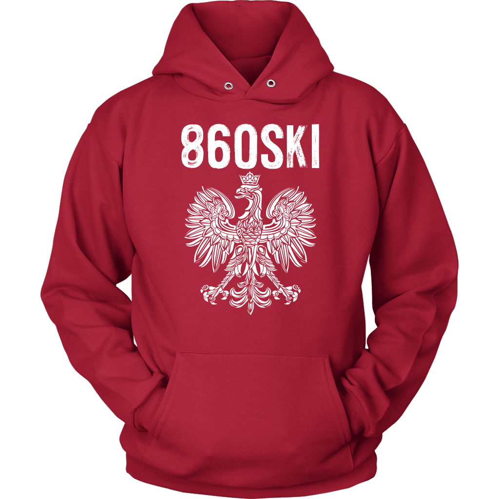 Hartford Connecticut - 860 Area Code - Polish Pride T-shirt teelaunch Unisex Hoodie Red S